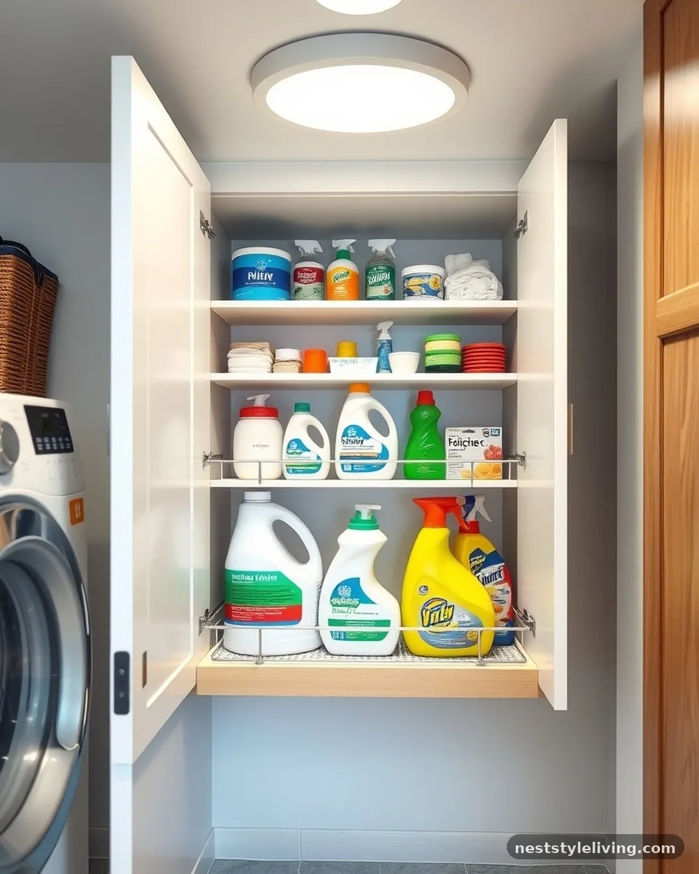 Pull-Out Detergent Shelves - 18 Mudroom Laundry Room Ideas That Make Life Easier