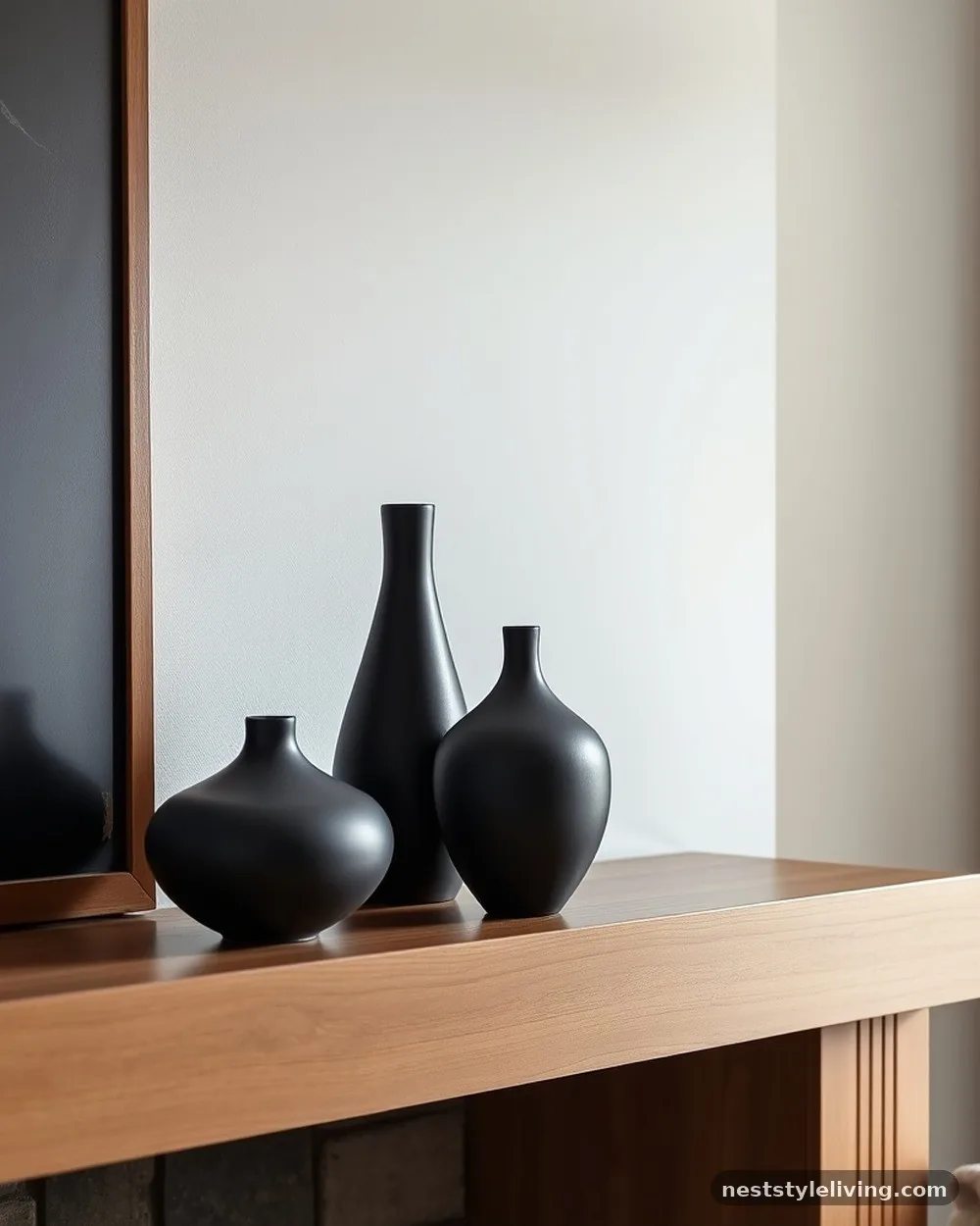 Sculptural Black Ceramics - 17 Moody Living Room Ideas for a Warm Cozy Space