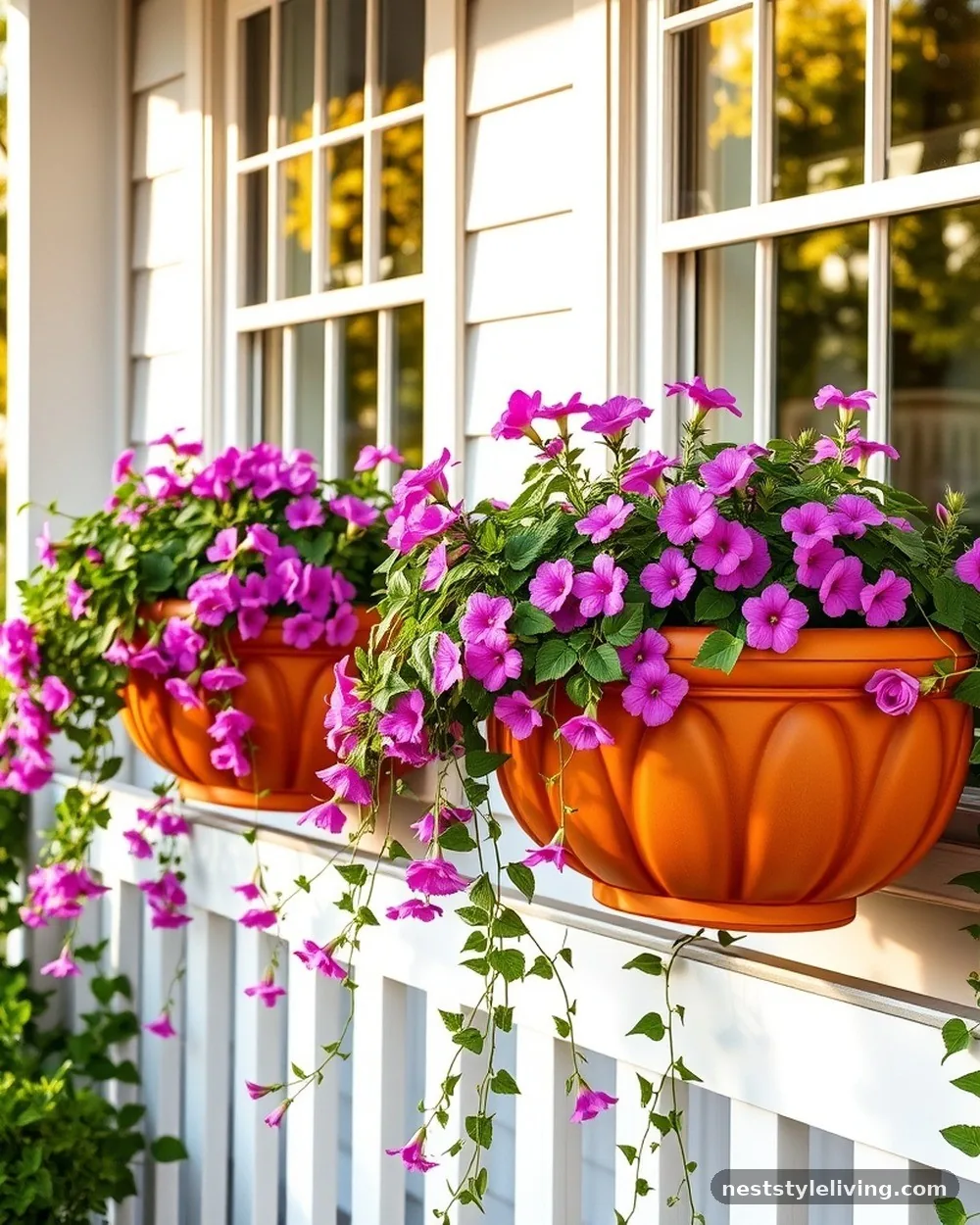 Terracotta Window Boxes - 19 Front Porch Flower Pots Ideas to Boost Curb Appeal
