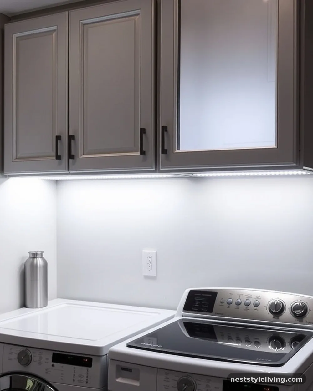 Under-Cabinet Task Lighting - 20 Basement Laundry Room Ideas for a Better Setup