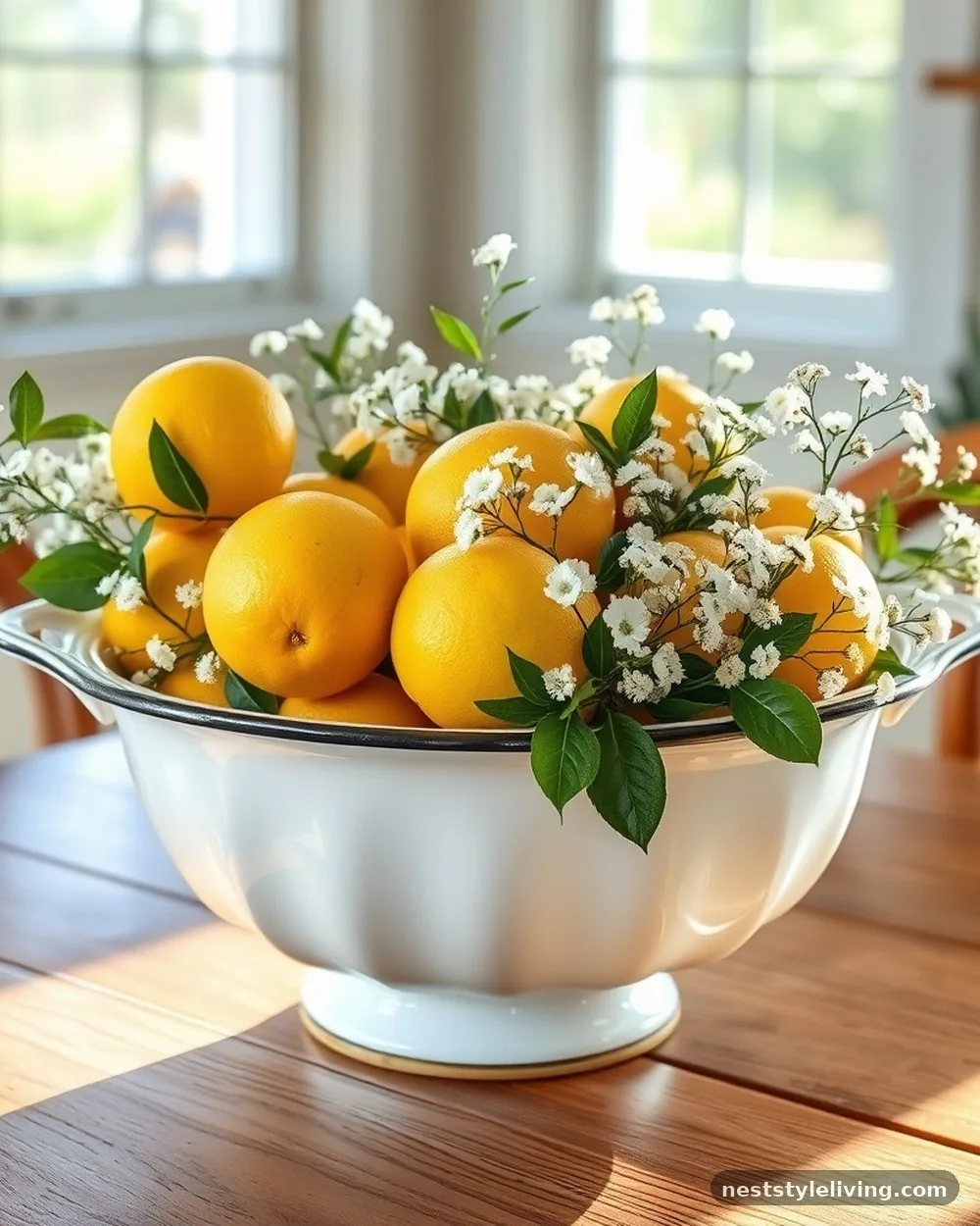 Enamelware Basin with Wildflowers - 18 Lemon Centerpiece Ideas for a Designer-Level Look