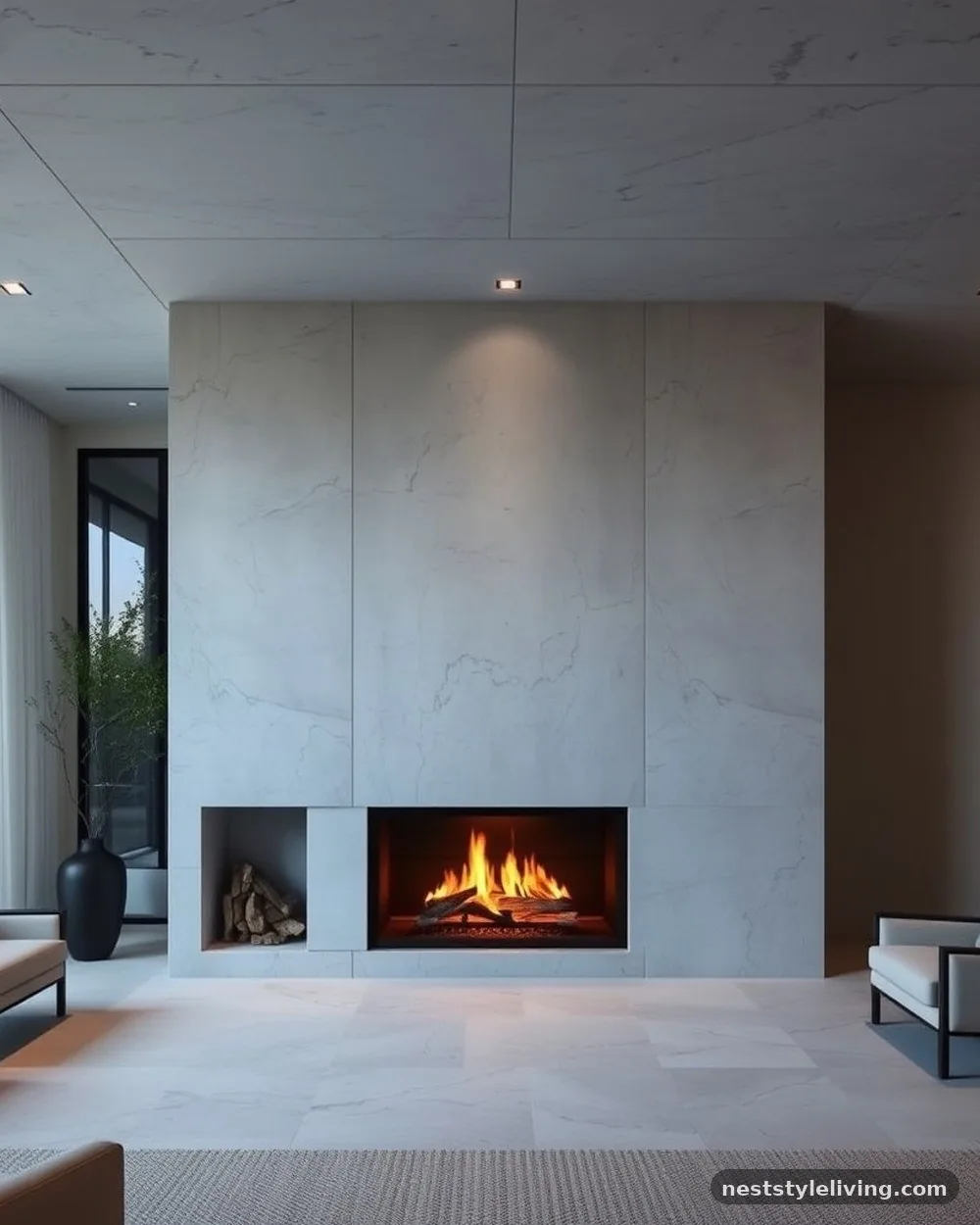 Floor-to-Ceiling Built-in Fireplace - 20 Luxury Living Room Ideas That Look Designer Approved