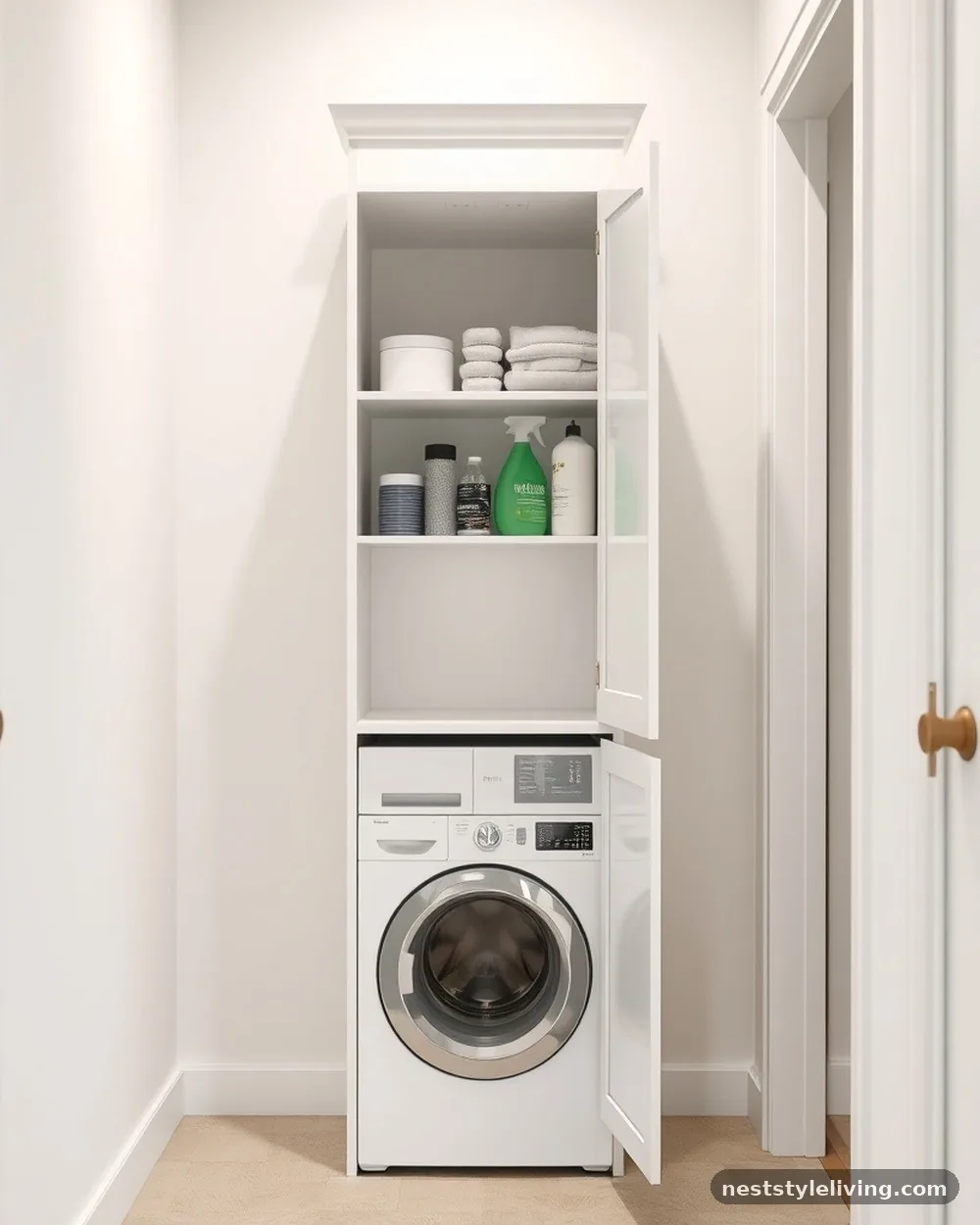 Slim Utility Cabinet - 22 Small Laundry Room Ideas That Maximize Every Inch