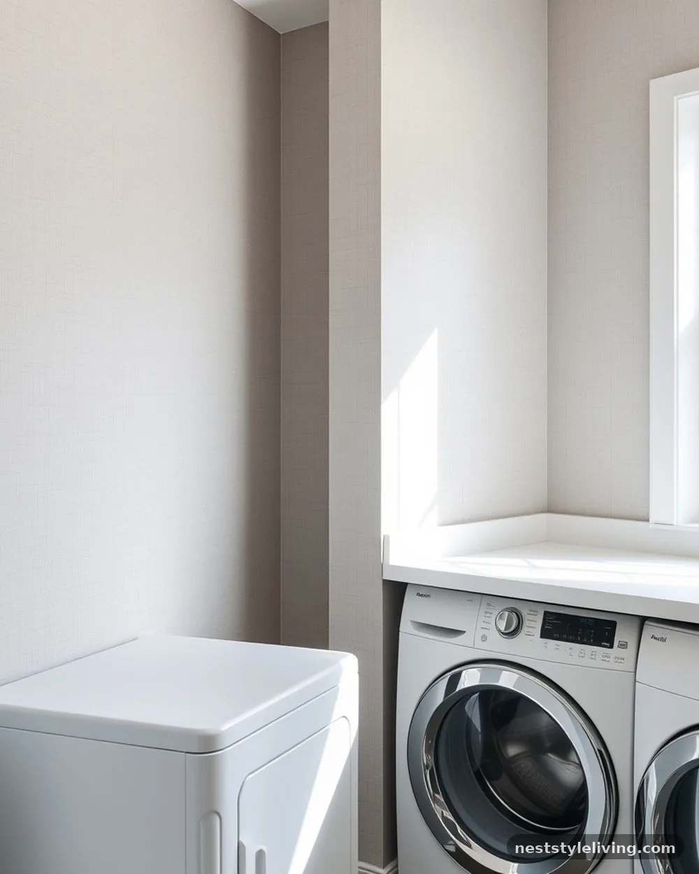 Textured Linen Weave - 23 Laundry Room Wallpaper Ideas That Look Stylish