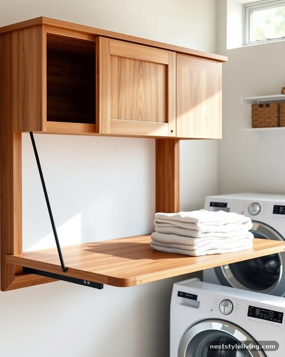 Drop-Down Work Surface - 22 Small Laundry Room Ideas That Maximize Every Inch