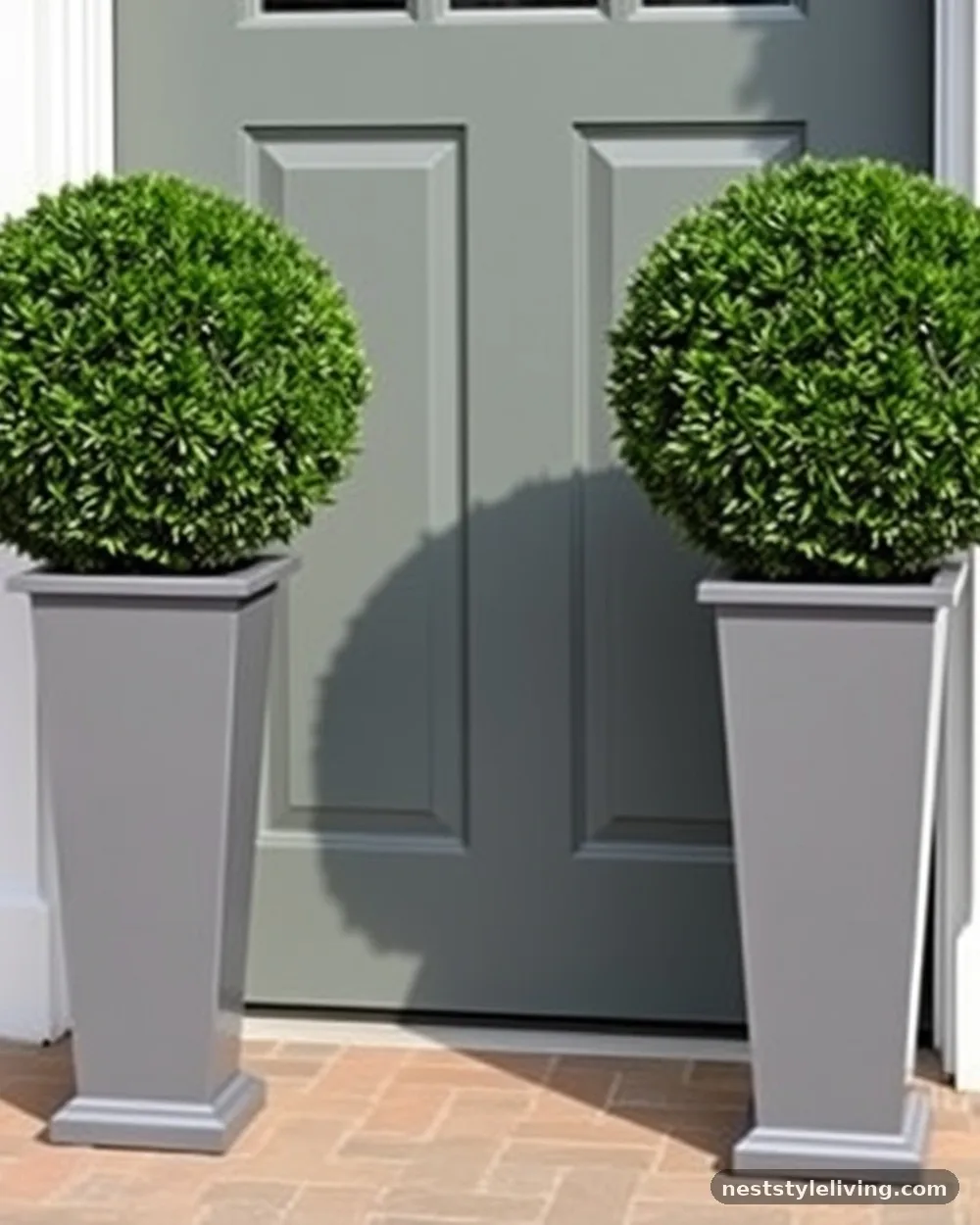 Potted Topiary Spheres - 22 Easter Front Porch Ideas for a Fresh Spring Welcome