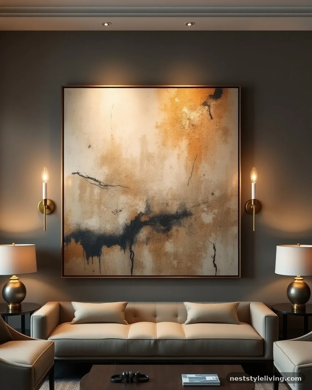 Statement Sconces - 20 Luxury Living Room Ideas That Look Designer Approved