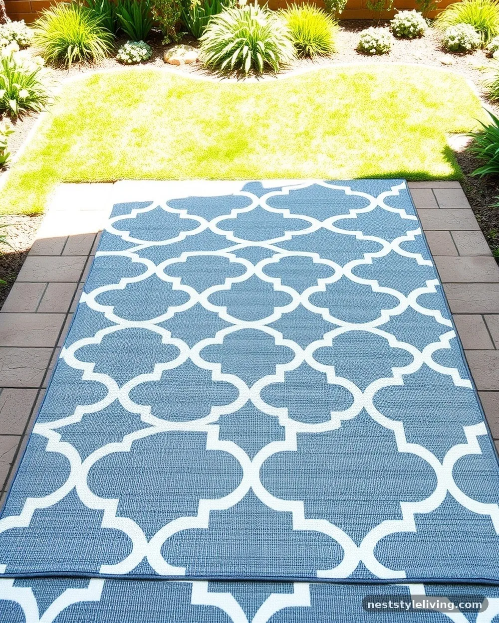 Woven Outdoor Rug - 22 Backyard Corner Ideas for a Cozy Outdoor Retreat