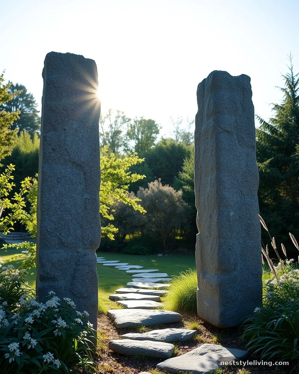 Granite Post Markers - 20 Rock Landscaping Ideas for a Bold Natural Backyard