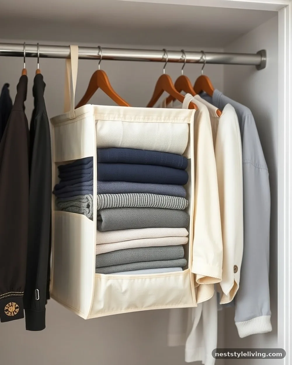 Hanging Closet Organizer - 20 Dorm Room Ideas to Make Your Space Feel Like Home