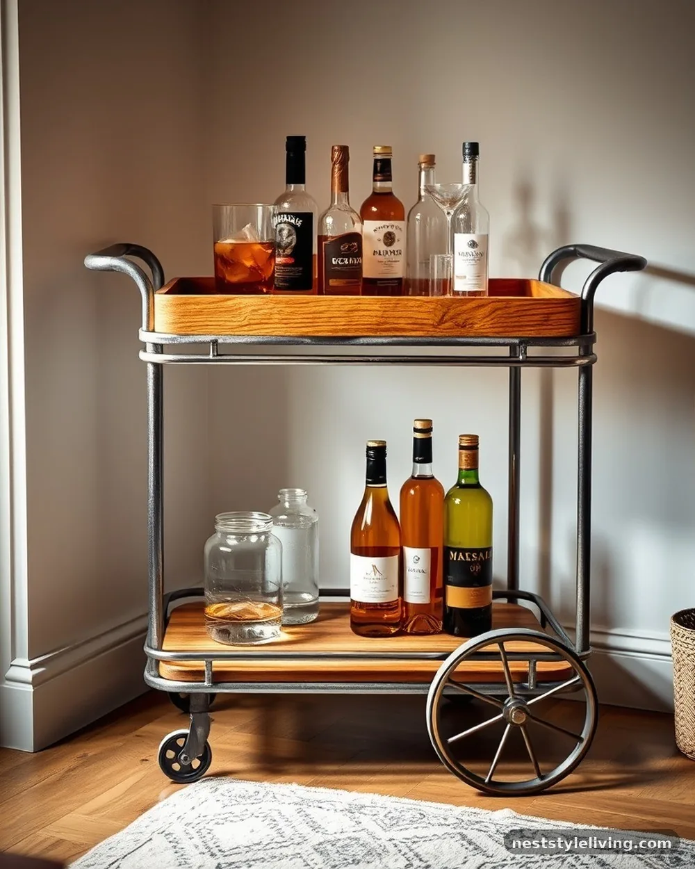 Repurposed Industrial Carts - 22 Grunge Apartment Ideas for a Cool Edgy Look