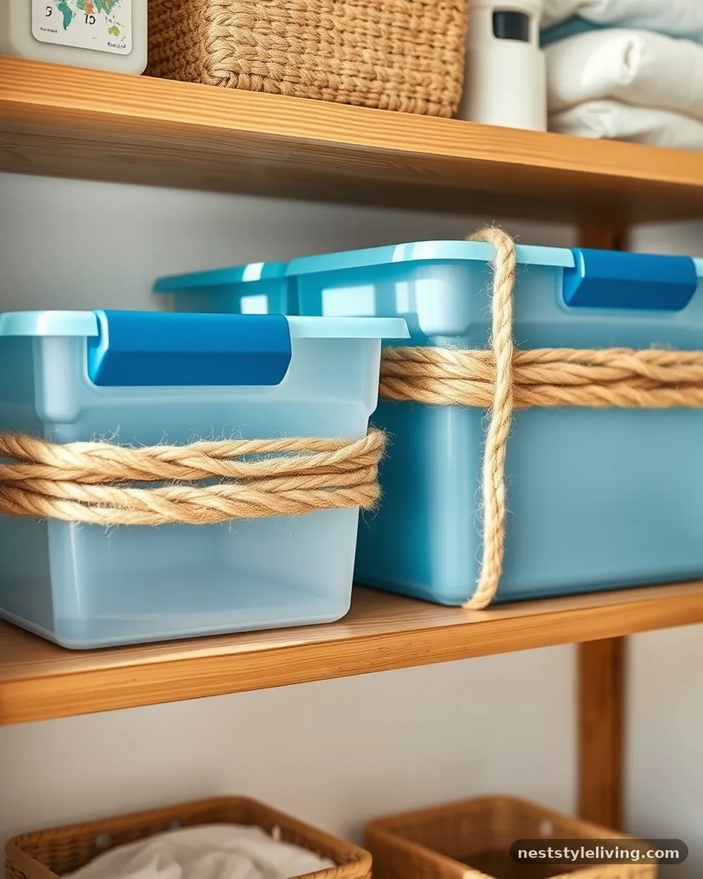 Rope-Wrapped Storage Baskets - 24 DIY Room Decor Ideas for Teens With Big Style