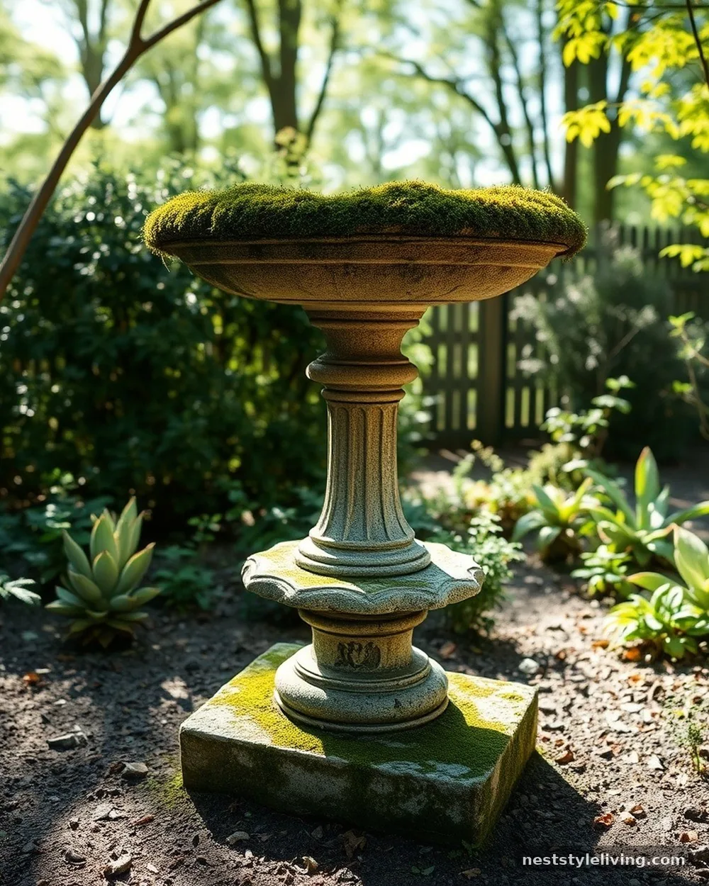 Stone Birdbaths - 21 Vintage Garden Decor Ideas With Storybook Charm