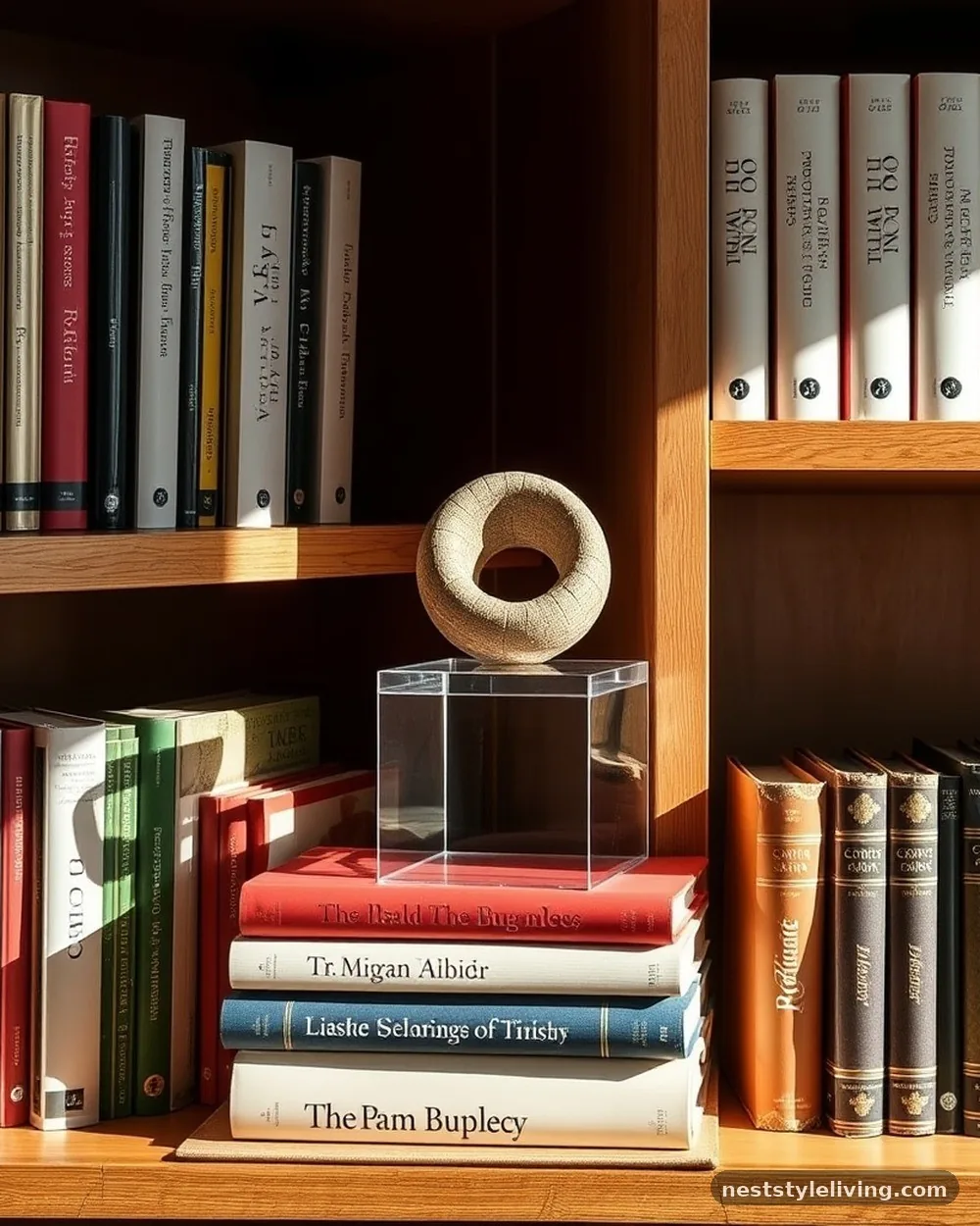 Using Risers for Height - 22 Bookshelf Styling Ideas That Look Designer-Curated