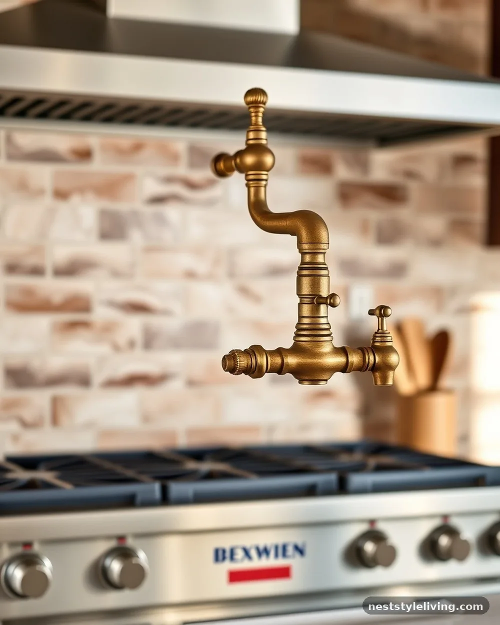 Wall-Mounted Pot Filler - 21 Rustic Farmhouse Kitchen Ideas Full of Cozy Charm
