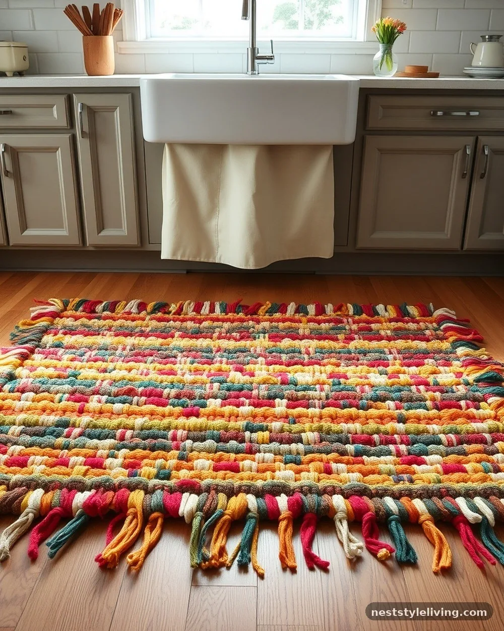 Woven Rag Rugs - 24 Grandmacore Kitchen Ideas With Warm Vintage Charm