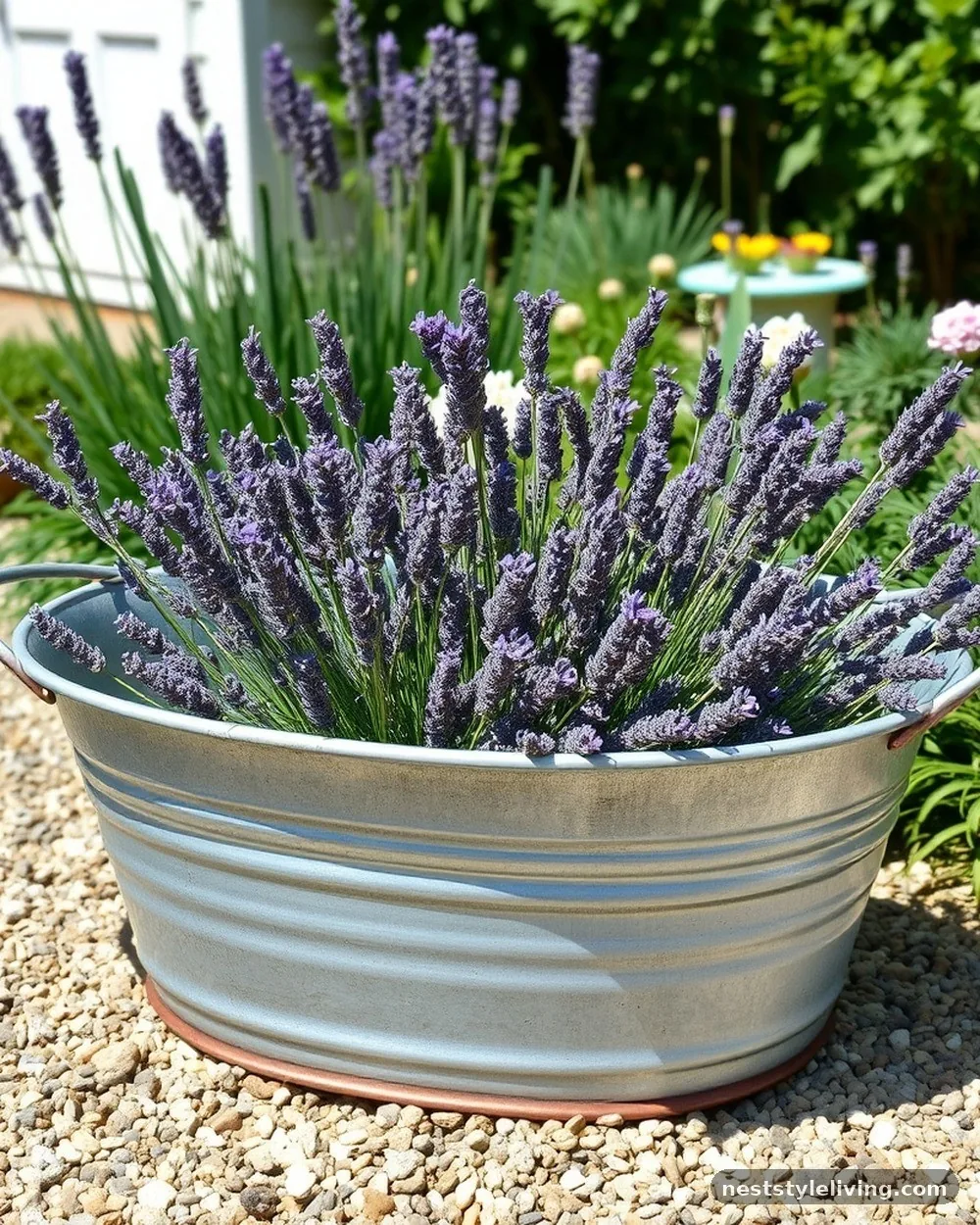 Antique Galvanized Wash Tubs - 21 Vintage Garden Decor Ideas With Storybook Charm