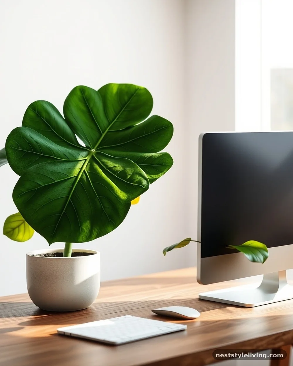 Biophilic Desk Integration - 15 Home Office Design Ideas That Boost Focus and Style
