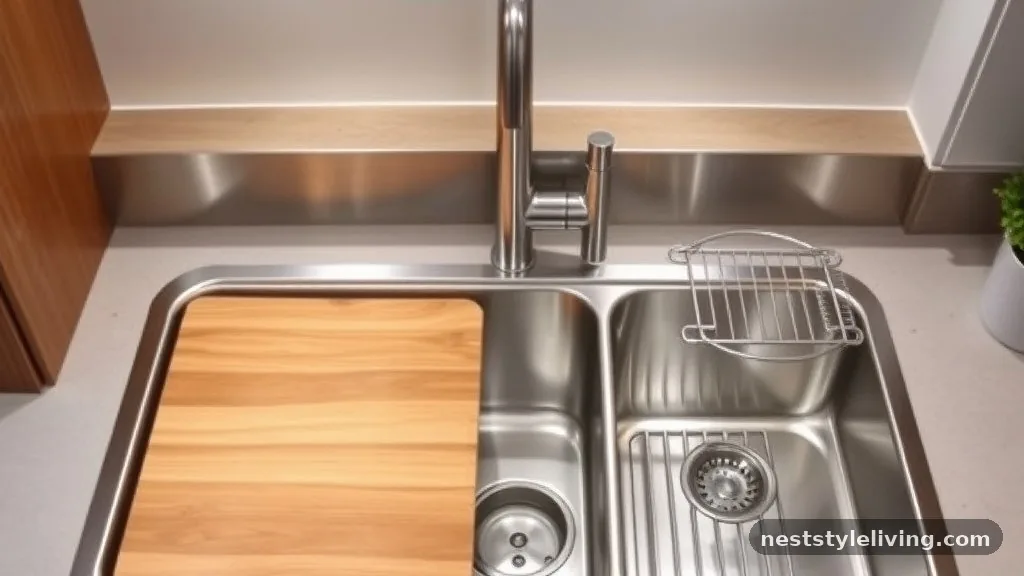 Brushed Stainless Steel Workstation - 18 Farmhouse Sinks That Make Kitchens Feel Timeless
