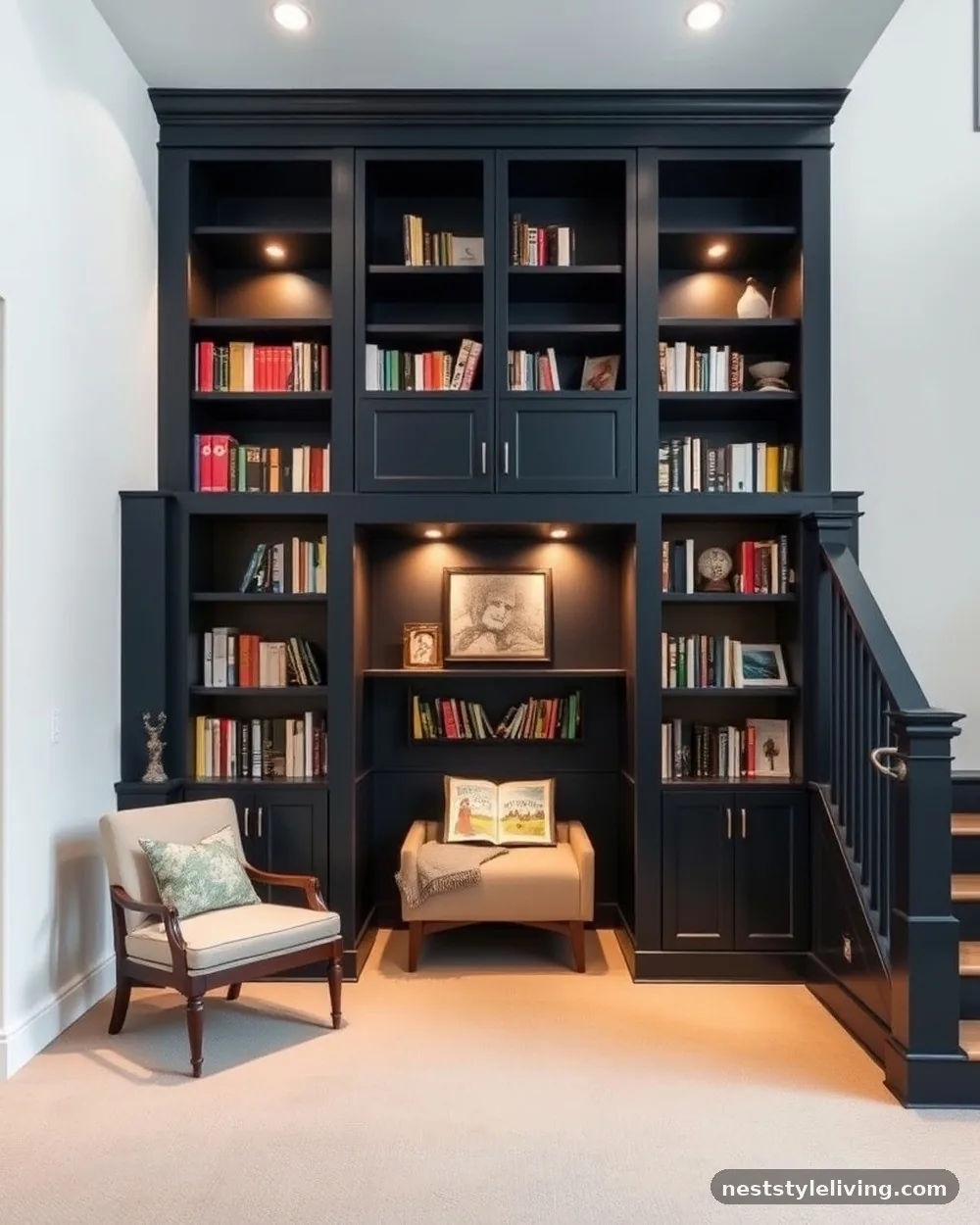 Built-in Bookshelf Alcove - 19 Reading Nook Ideas You’ll Want to Use Every Day
