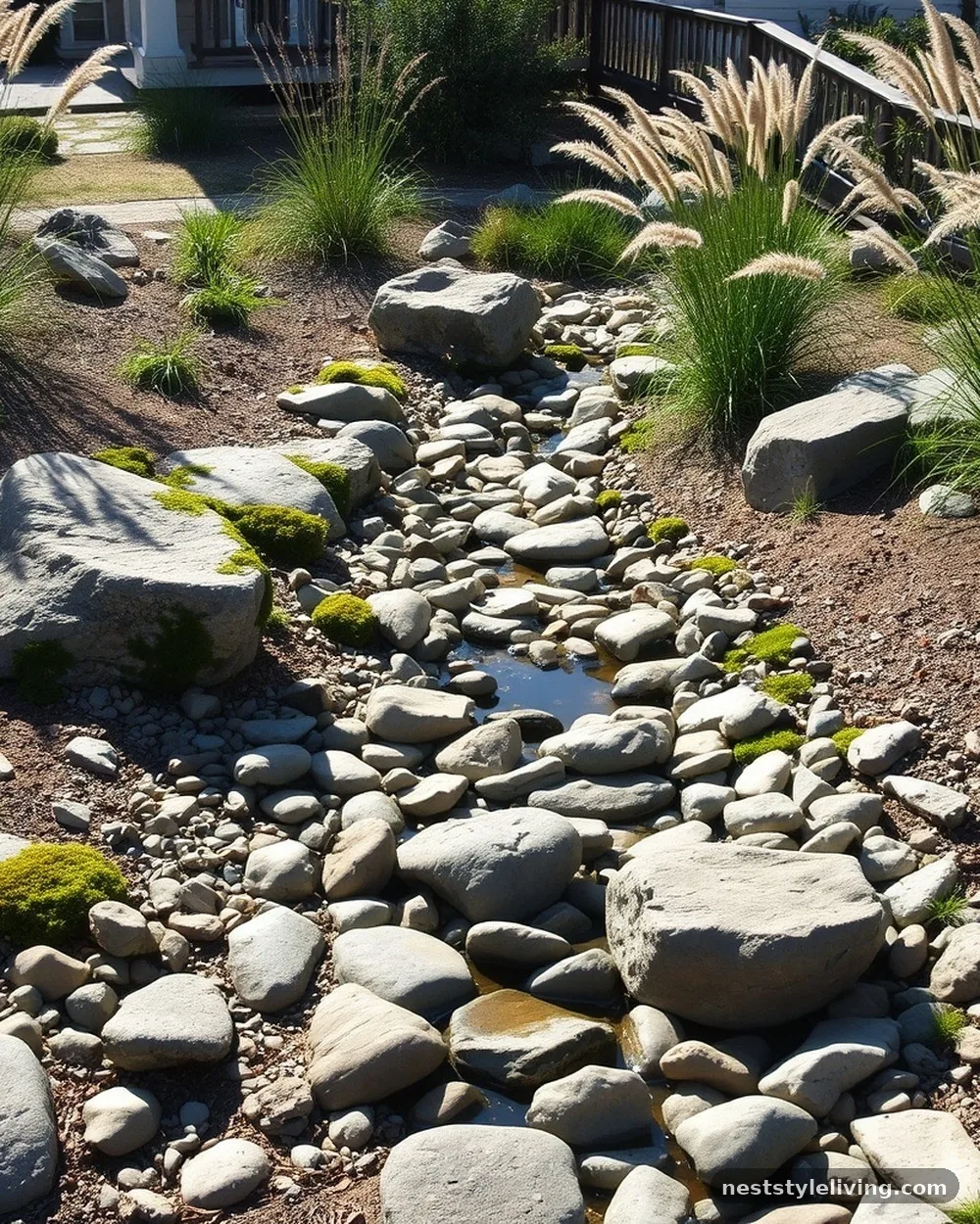 Dry Creek Bed Installation - 20 Rock Landscaping Ideas for a Bold Natural Backyard