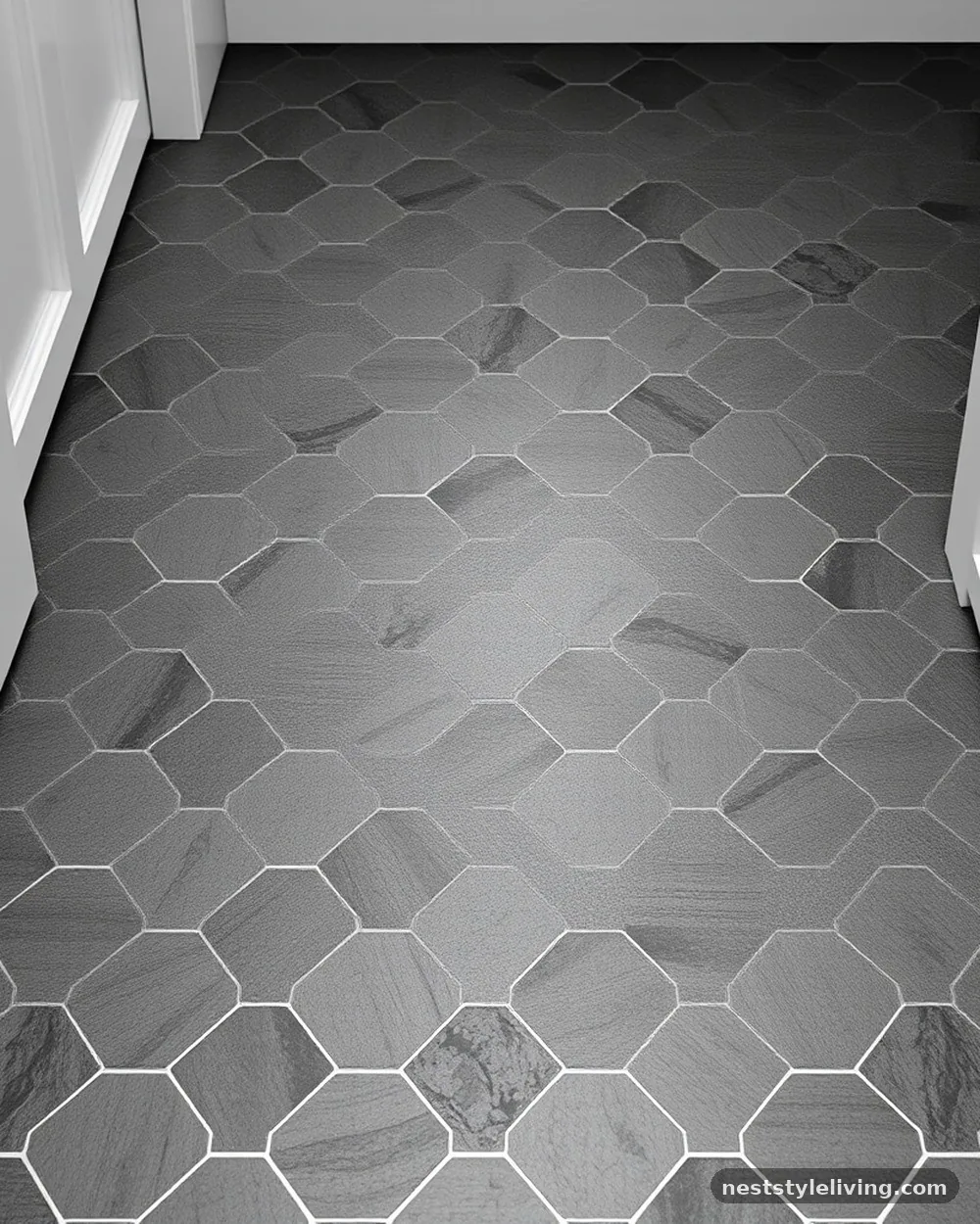 Durable Porcelain Hexagon Floor Tiles - 18 Mudroom Laundry Room Ideas That Make Life Easier