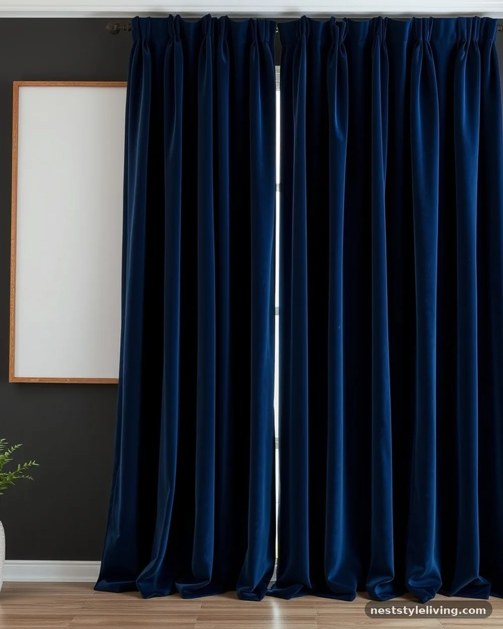Floor-to-Ceiling Velvet Curtains - 19 Dark Elegant Bedroom Ideas That Feel Cozy and Calm