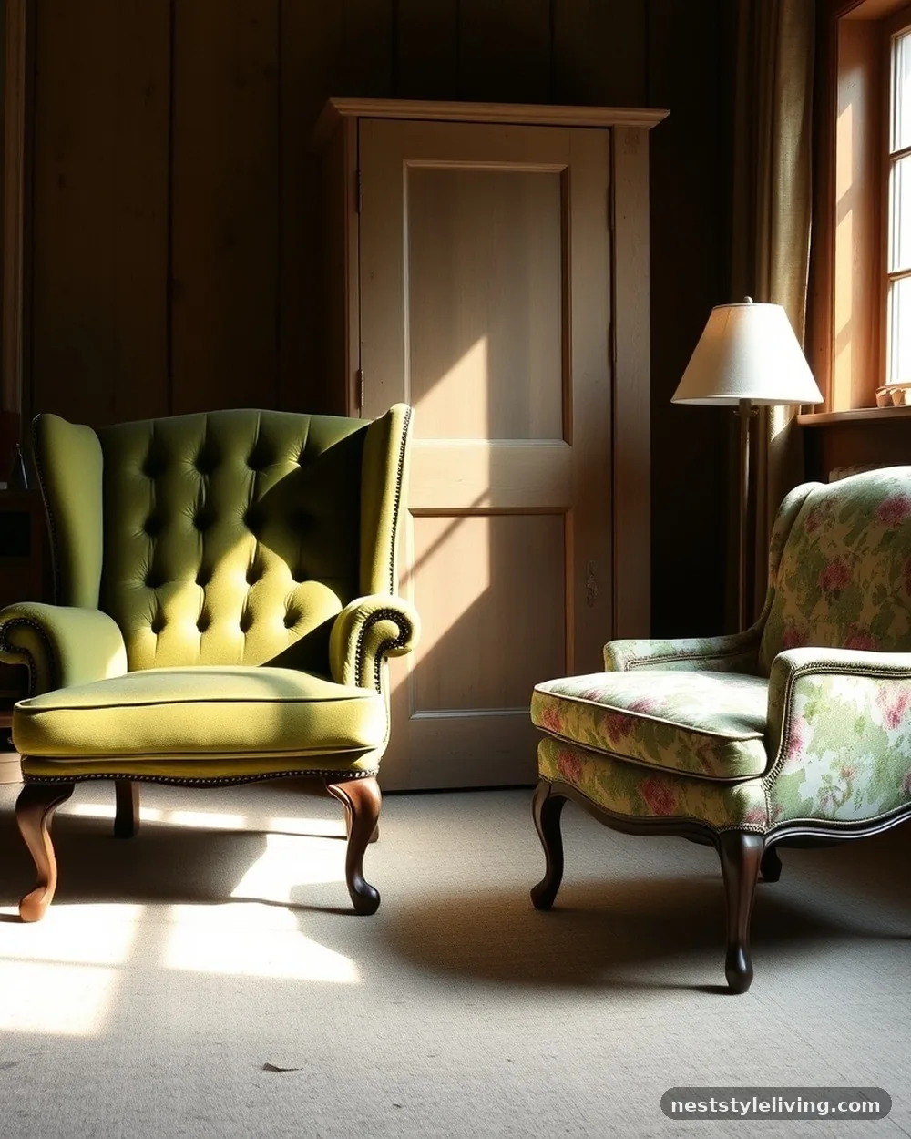 Mismatched Vintage Armchairs - 14 Cozy Cottagecore Living Room Ideas to Try at Home