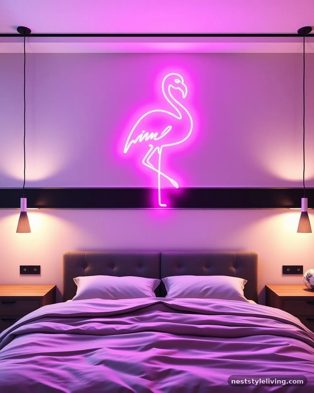 Neon Tube Wall Lighting - 20 80s Bedroom Ideas for a Fun Retro Look