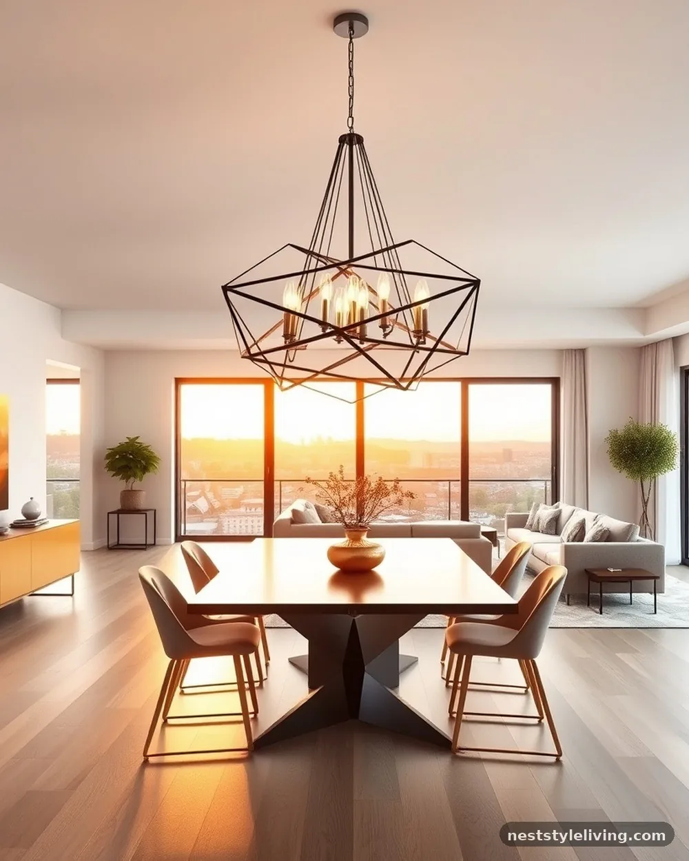 Oversized Statement Chandelier - 16 Open Plan Dining Area Ideas for a Stylish Home