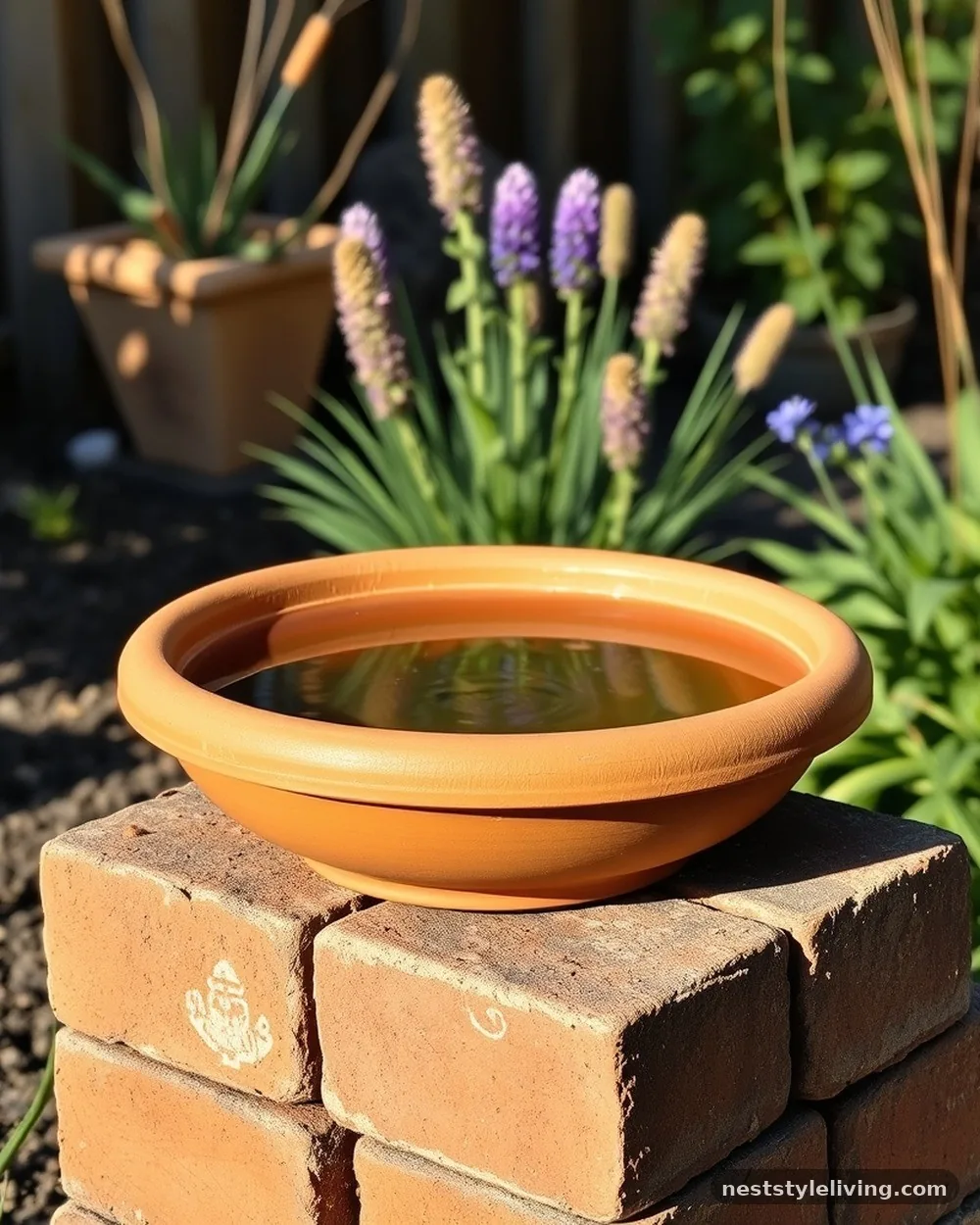 Repurposed Terra Cotta Saucer - 23 Bird Bath Garden Ideas for a Beautiful Backyard