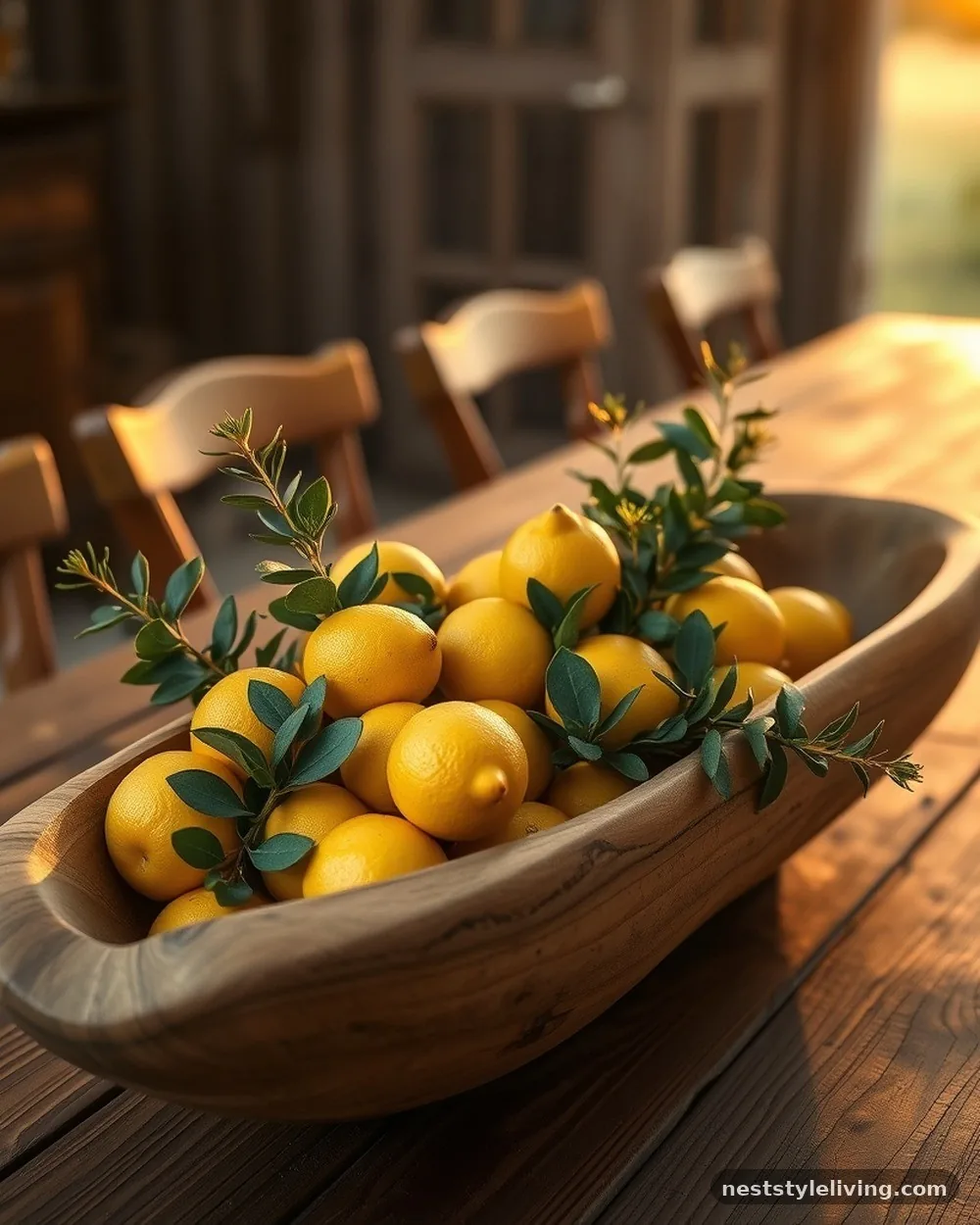 Tiered Wooden Dough Bowl - 18 Lemon Centerpiece Ideas for a Designer-Level Look