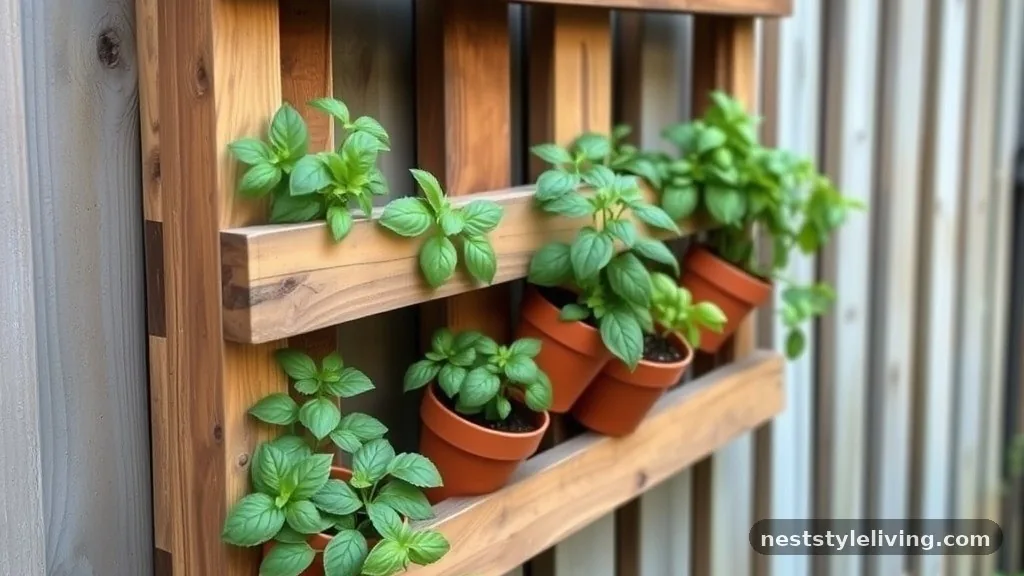 Vertical Herb Wall - 17 Outdoor Pallet Projects for a More Stylish Backyard