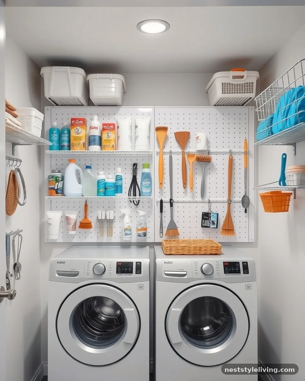 Vertical Pegboard Tool Walls - 16 Laundry Closet Ideas That Make Small Spaces Work