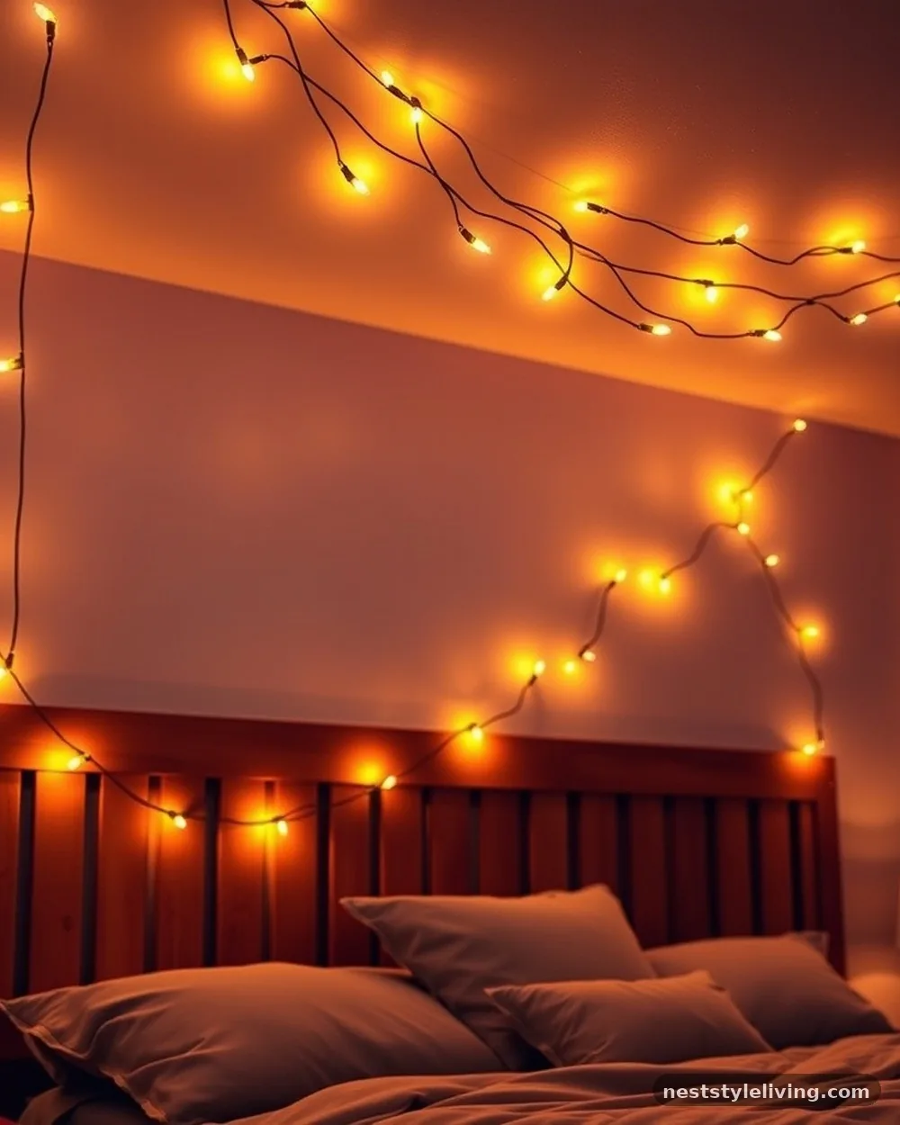 Warm LED String Lighting - 20 Dorm Room Ideas to Make Your Space Feel Like Home