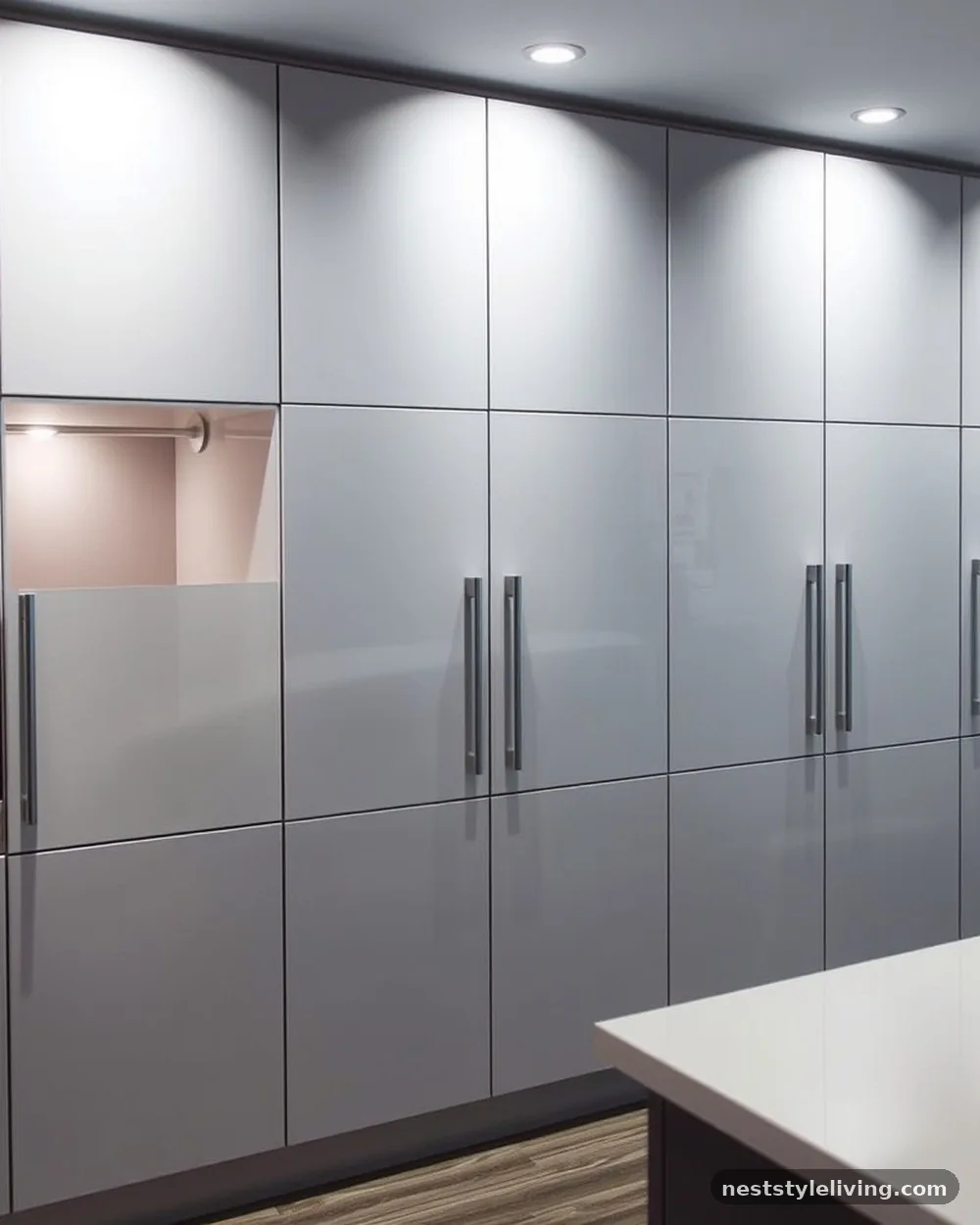 Minimalist Hardware-Free Doors - 20 Mid Century Modern Kitchen Ideas That Feel Timeless