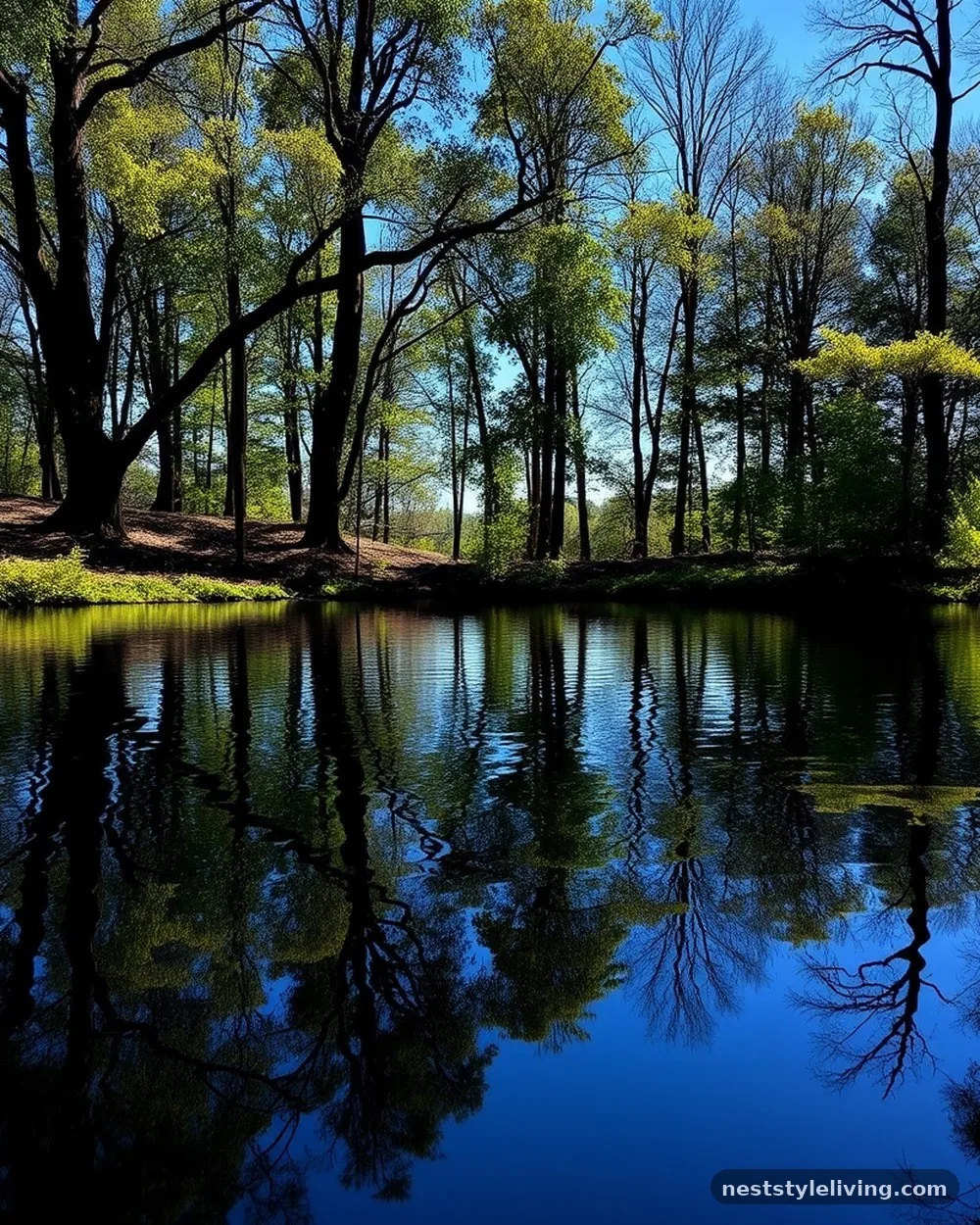 Reflection-Enhancing Dark Liners - 22 Pond Landscaping Ideas for a Serene Outdoor Space
