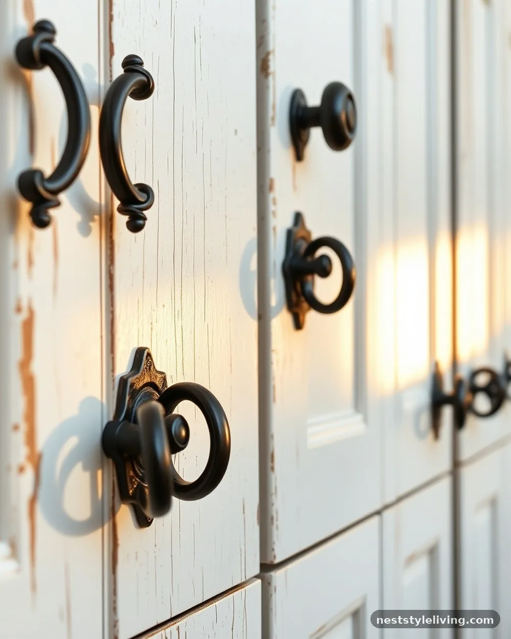 Wrought Iron Hardware - 21 Rustic Farmhouse Kitchen Ideas Full of Cozy Charm