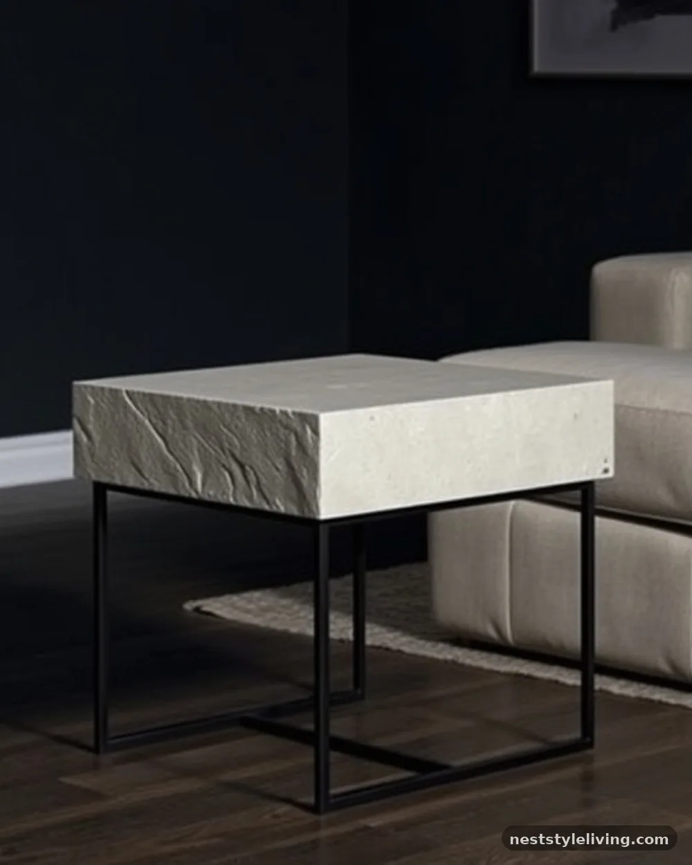 Concrete and Metal Side Tables - 22 Grunge Apartment Ideas for a Cool Edgy Look
