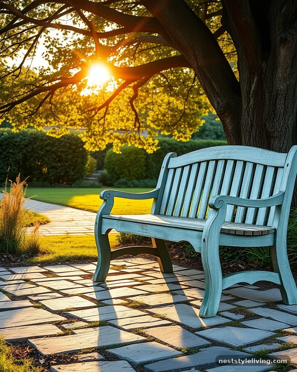 Weathered Wooden Garden Benches - 21 Vintage Garden Decor Ideas With Storybook Charm