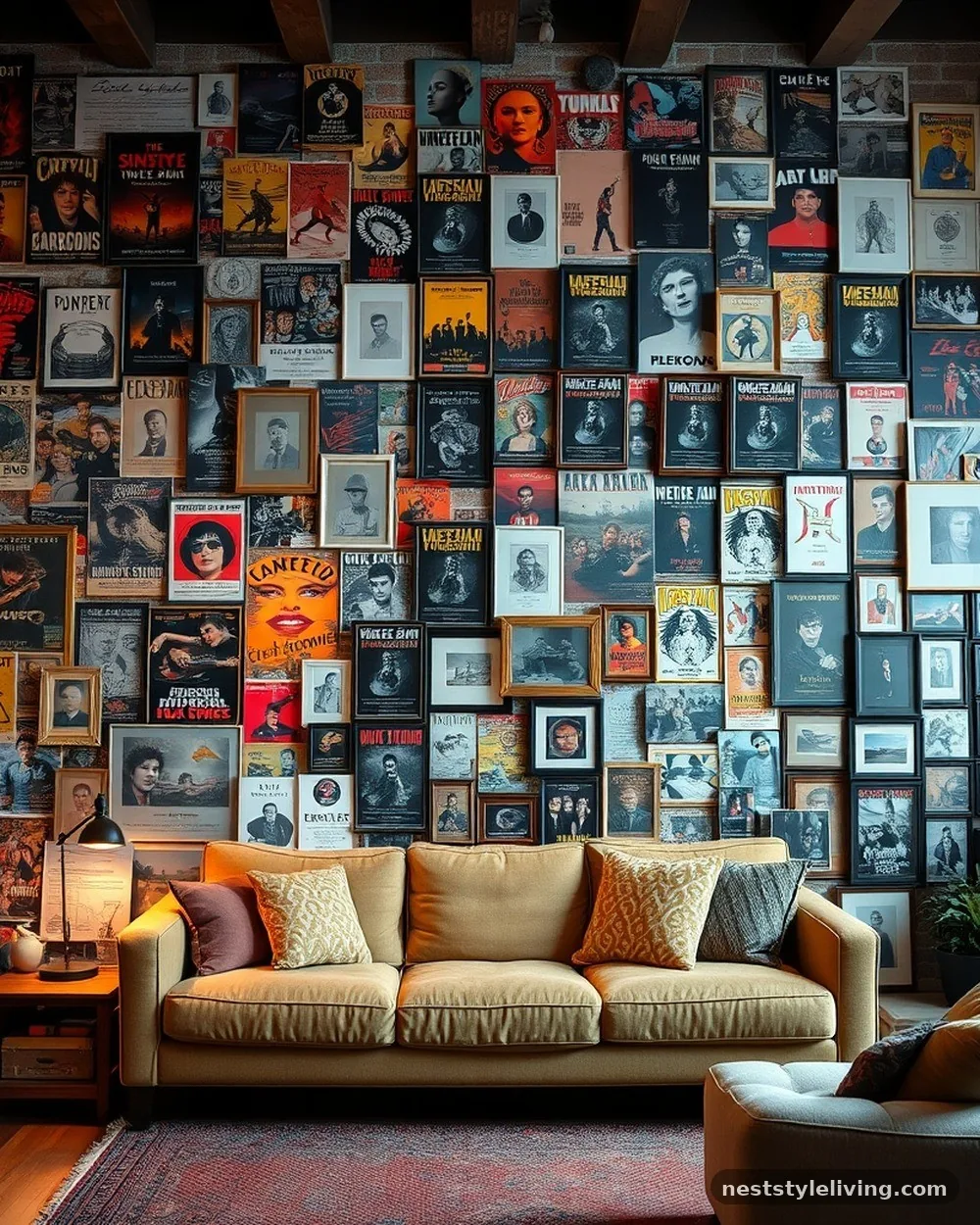 Clustered Art and Posters - 22 Grunge Apartment Ideas for a Cool Edgy Look