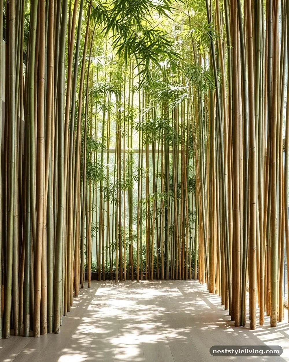 Light-Filtering Bamboo Pole Screen - 22 Entryway Divider Ideas for a Stylish Modern Home
