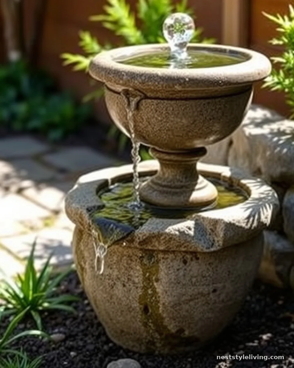 Small Water Feature - 22 Backyard Corner Ideas for a Cozy Outdoor Retreat