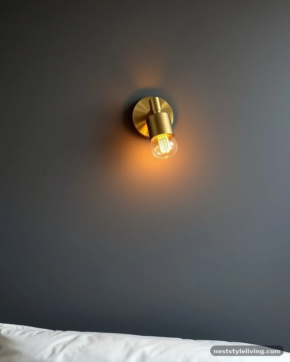 Brushed Brass Sconce Lighting - 19 Dark Elegant Bedroom Ideas That Feel Cozy and Calm