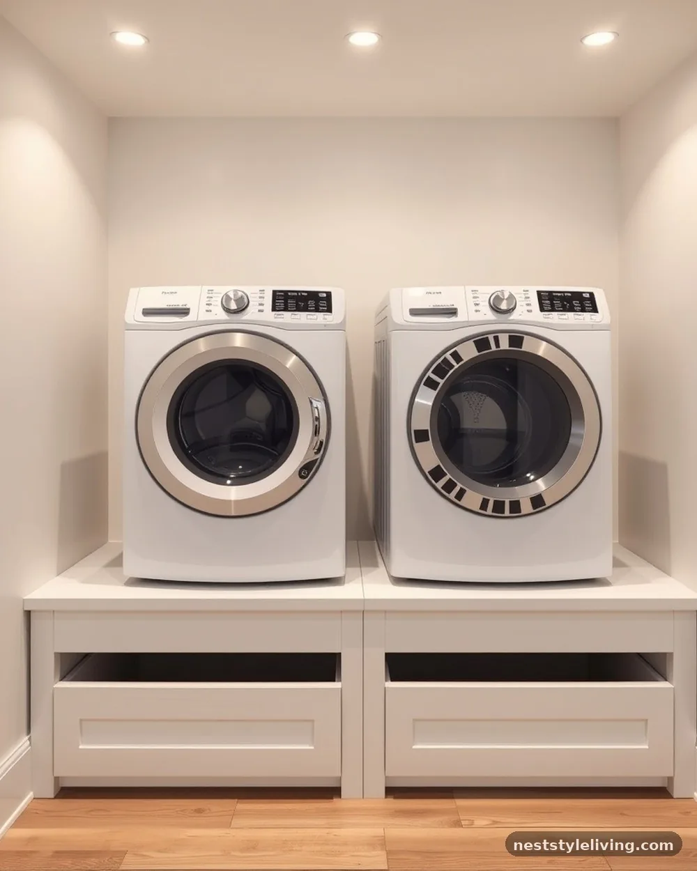 Elevated Platform Bases - 20 Basement Laundry Room Ideas for a Better Setup