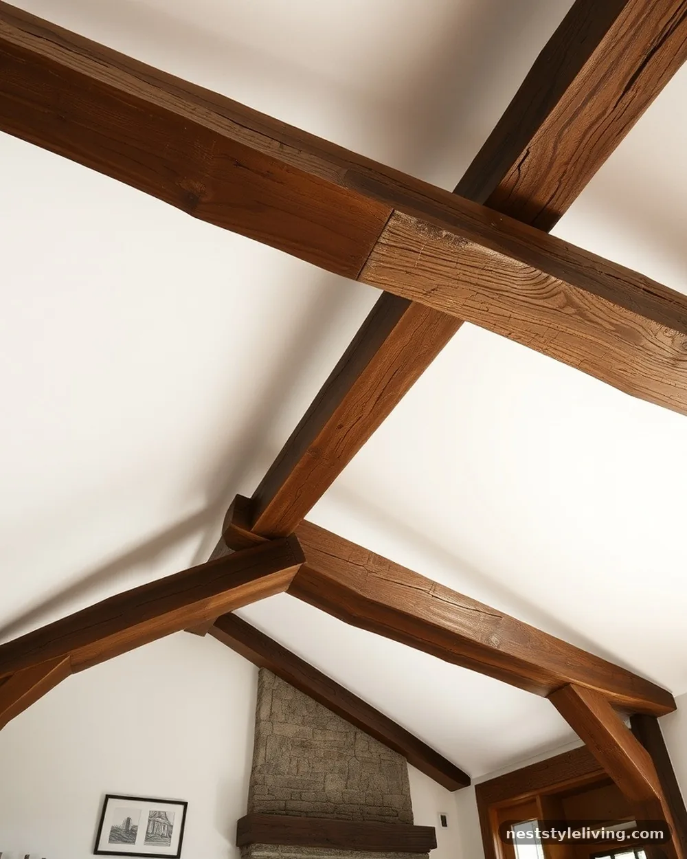 Exposed Heavy Timber Beams - 17 Primitive Living Room Ideas With Warm Rustic Charm