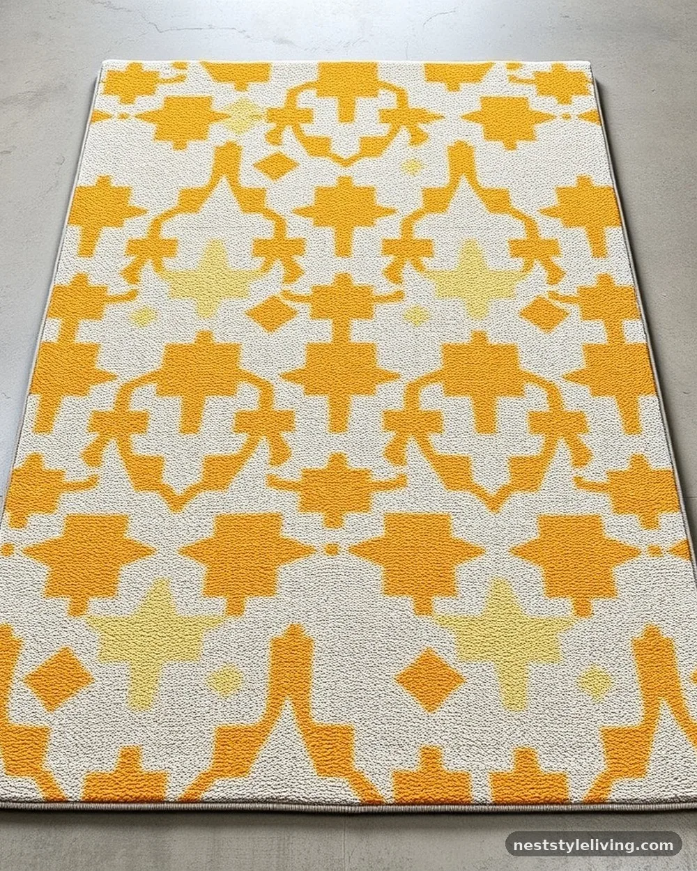 Geometric Wool Area Rug - 15 Mid Century Modern Apartment Ideas With Character