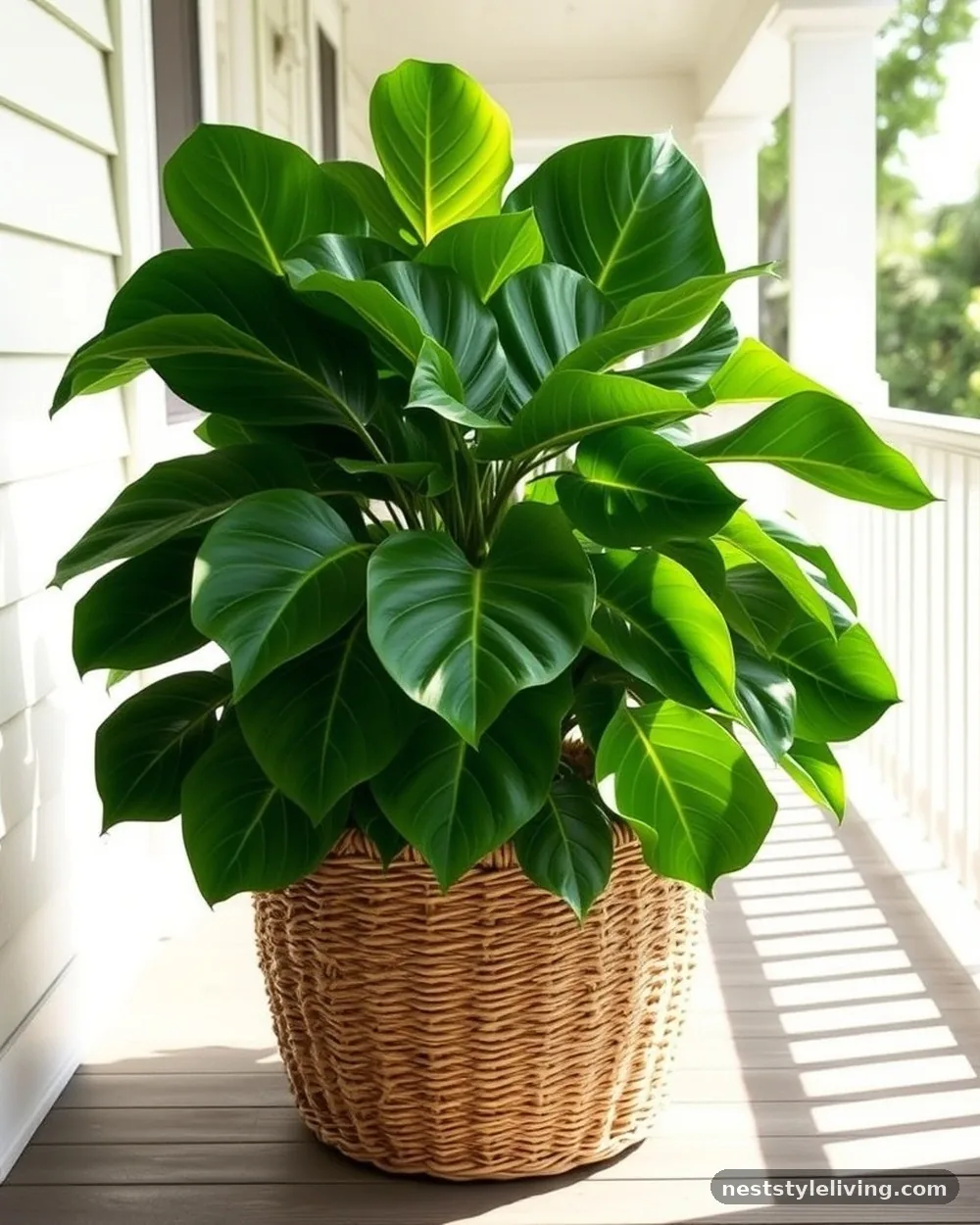 Natural Woven Seagrass Baskets - 19 Front Porch Flower Pots Ideas to Boost Curb Appeal