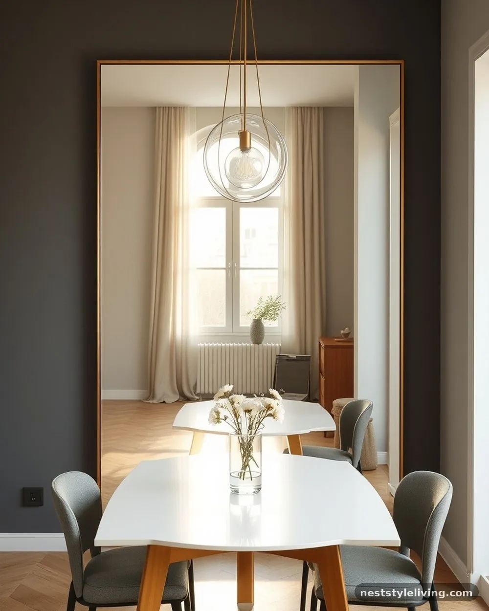 Oversized Statement Mirrors - 16 Small Dining Room Ideas That Feel Open and Stylish