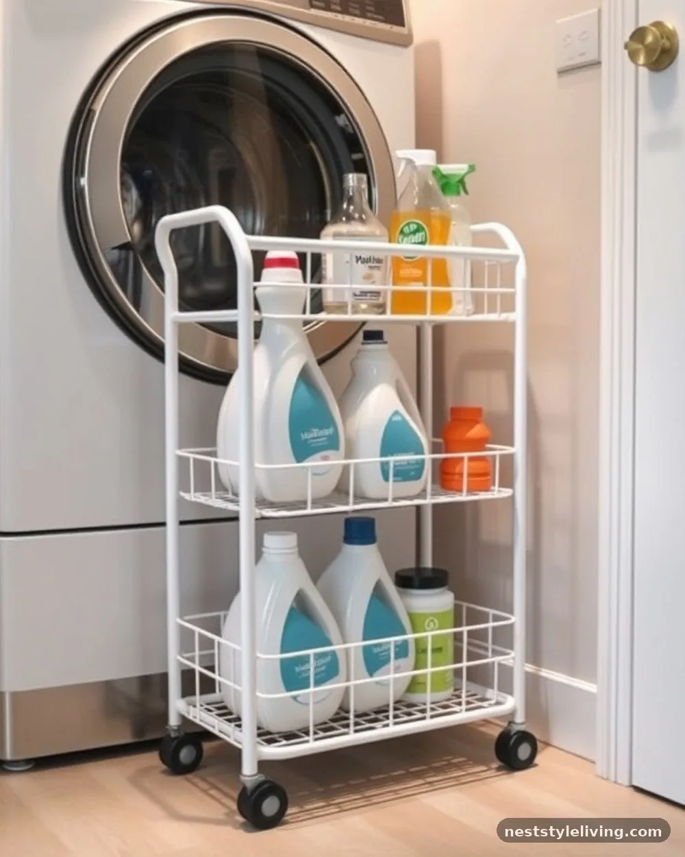 Pull-Out Slim Utility Carts - 16 Laundry Closet Ideas That Make Small Spaces Work